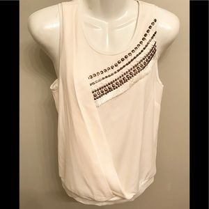 Sachin + Babi Studded & Fringed Draped Top